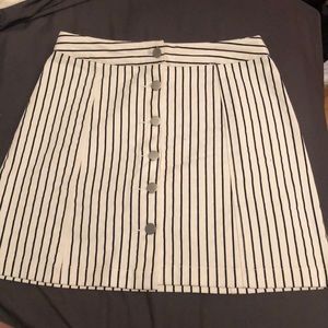 Strip denim skirt